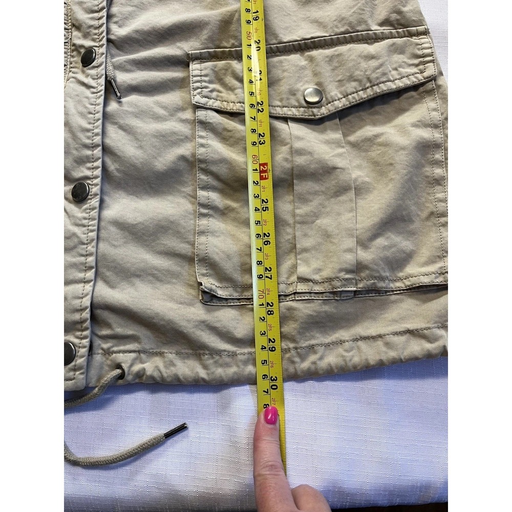 Apt. 9 Womens XL Khaki Utility Coat Field Jacket Spring Classic Casual Cargo Tan - Picture 14 of 15